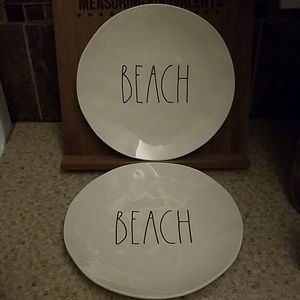 Two - 8 inch Rae Dunn "BEACH" Plates